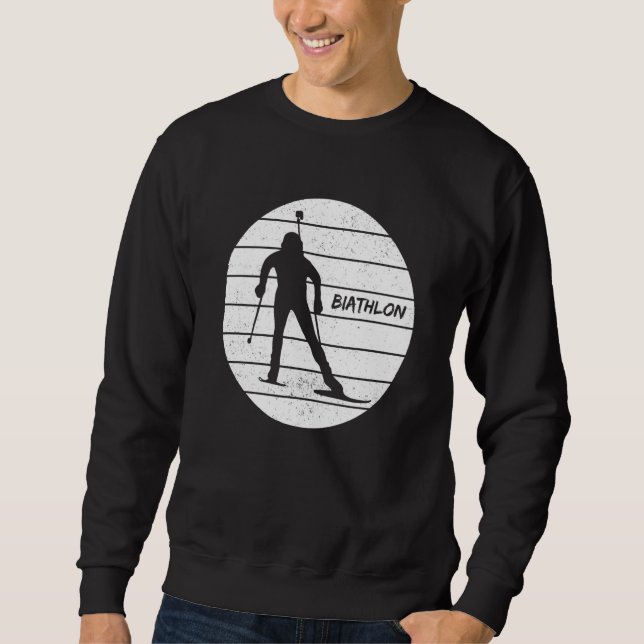 Biathlon Retro Winter Sports Biathlete Cross Count Sweatshirt (Front)