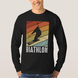 Biathlon retro winter sports biathlete skier mount T-Shirt