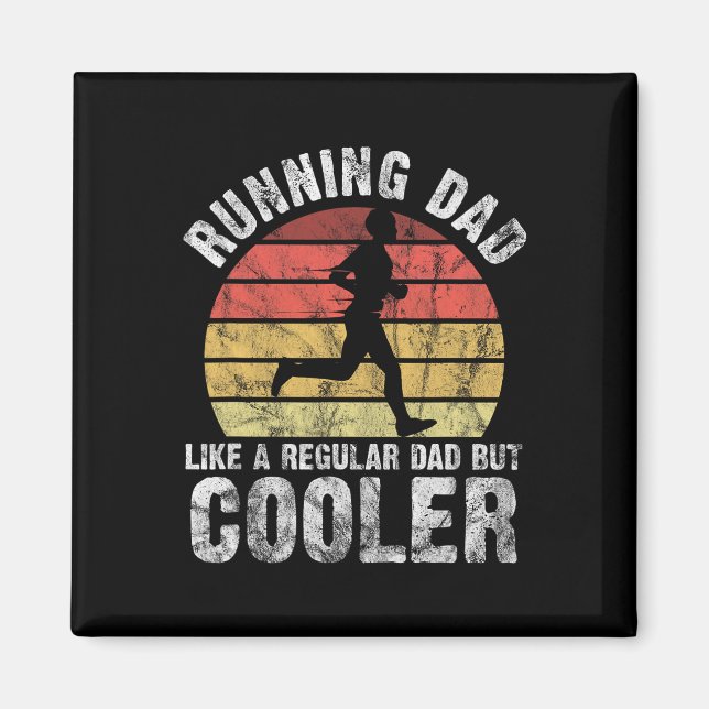 Biathlon Runner Marathon Running Dad Father's Day  Magnet (Front)