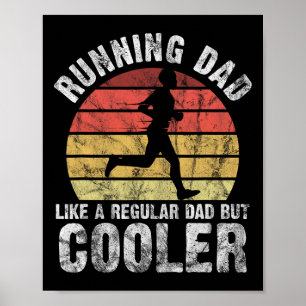 Biathlon Runner Marathon Running Dad Father's Day  Poster