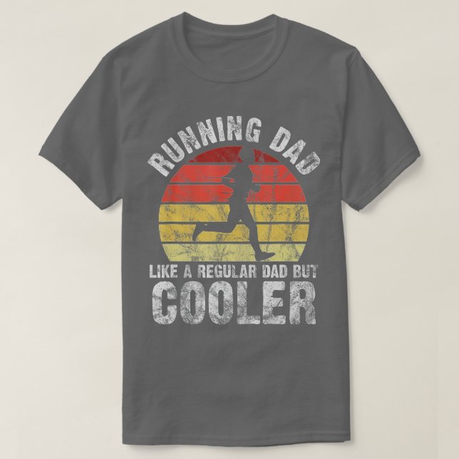 Biathlon Runner Marathon Running Dad Father's Day  T-Shirt (Design Front)