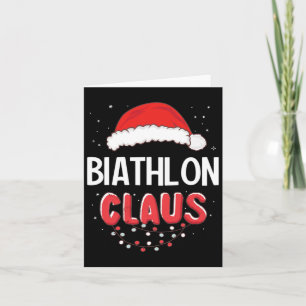 Biathlon Santa Claus Christmas Matching Costume Card