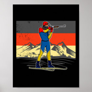 Biathlon Ski Skier Cross-country Ski Trail 15  Poster
