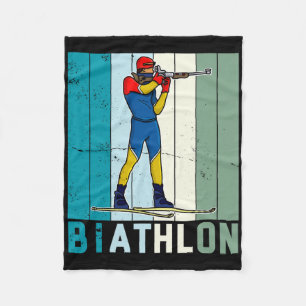 Biathlon Ski Skier Cross-country Ski Trail 6 Fleece Blanket