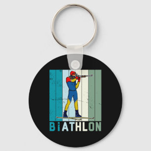 Biathlon Ski Skier Cross-country Ski Trail 6 Key Ring