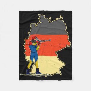 Biathlon Ski Skier Cross-country Ski Trail 9  Fleece Blanket