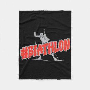 Biathlon Ski T Shirt Cross Country Skiing Winter S Fleece Blanket