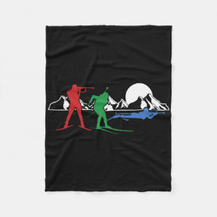 Biathlon Ski Winter Sports Cross Country Skiing Sn Fleece Blanket