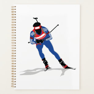 Biathlon Skier Winter Sports Athlete in Action Planner