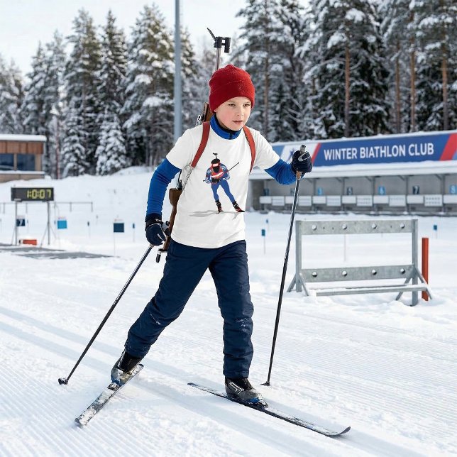 Biathlon Skier Winter Sports Athlete in Action T-Shirt (Creator Uploaded)