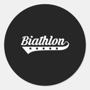 Biathlon Skiing Shooting Biathlete Classic Round Sticker