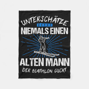 Biathlon Skiing Skier Ski Cross-country Gift Fleece Blanket