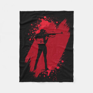 Biathlon Sport Gift  Fleece Blanket
