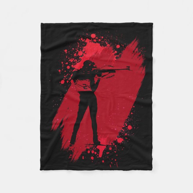 Biathlon Sport Gift  Fleece Blanket (Front)