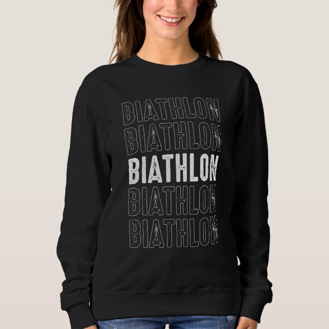 Biathlon sport winter sports snow biathlete winter sweatshirt (Front)