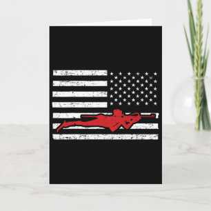 Biathlon Sports Marathon Skiing Us American Flag B Card