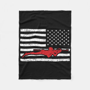 Biathlon Sports Marathon Skiing Us American Flag B Fleece Blanket