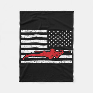 Biathlon Sports Marathon Skiing Us American Flag B Fleece Blanket