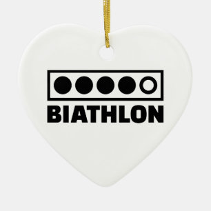 Biathlon target ceramic tree decoration