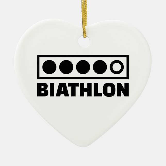 Biathlon target ceramic tree decoration (Front)