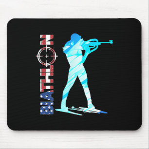 Biathlon Usa Flag Apparel American Cross-country S Mouse Pad