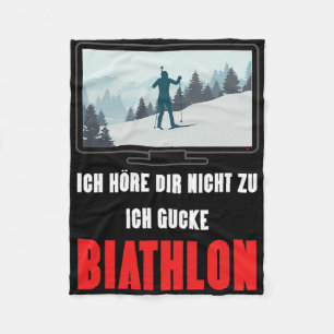 Biathlon Winter Sport Design Saying Ski Skier Gift Fleece Blanket