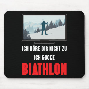 Biathlon Winter Sport Design Saying Ski Skier Gift Mouse Pad