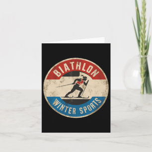 Biathlon Winter Sport Skiing Riffle Shooting Biath Card