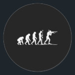 Biathlon Winter Sport Skiing Riffle Shooting Biath Classic Round Sticker<br><div class="desc">Biathlon Winter Sport Skiing Riffle Shooting Biathlete 5</div>
