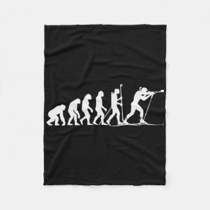Biathlon Winter Sport Skiing Riffle Shooting Biath Fleece Blanket