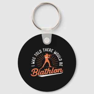 Biathlon Winter Sport Skiing Riffle Shooting Biath Key Ring
