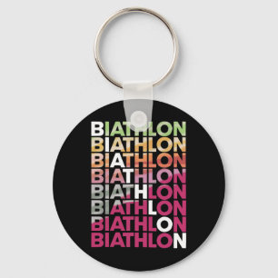 Biathlon Winter Sport Skiing Riffle Shooting Biath Key Ring