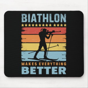 Biathlon Winter Sport Skiing Riffle Shooting Biath Mouse Pad