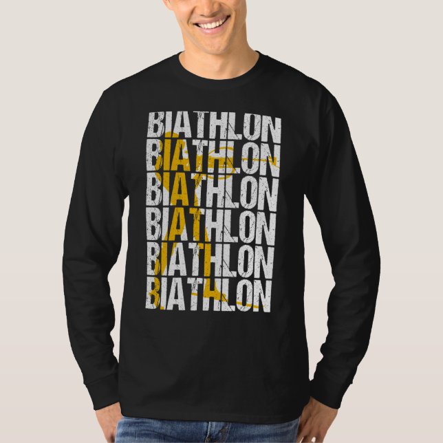 Biathlon winter sports biathlete skier mountain  3 T-Shirt (Front)