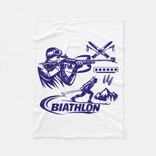 Biathlon winter sports cross country skiing fleece blanket