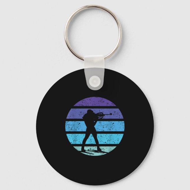 Biathlon Winter Sports Skiing  Key Ring (Front)