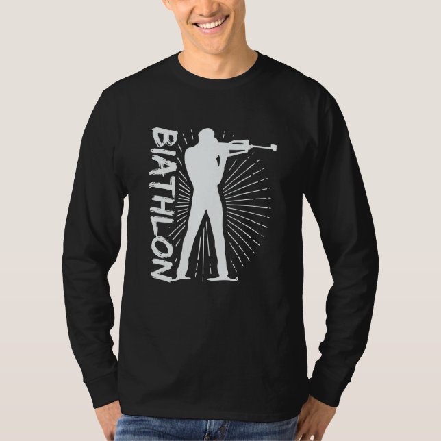 Biathlon Winter Sports Snow Biathlete Cross Countr T-Shirt (Front)