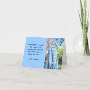 "BIB OVERALLS DRYING ON CLOTHESLINE (PAPA'S BIBS) CARD