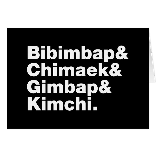 Bibimbap & Chimaek & Gimbap & Kimchi. Korean Foods (Front Horizontal)