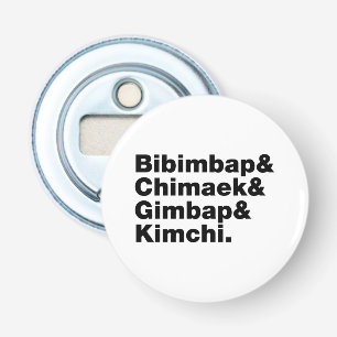 Bibimbap & Chimaek & Gimbap & Kimchi. Korean Foods Bottle Opener