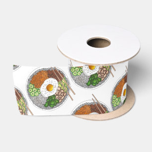 Bibimbap Korean Food Cooking Cuisine Rice Egg Dish Satin Ribbon