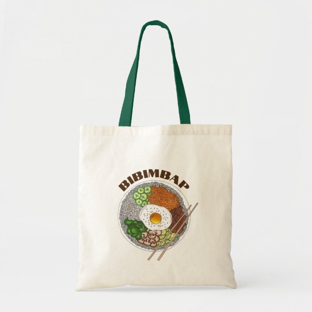 Bibimbap Korean Food Cooking Cuisine Rice Egg Dish Tote Bag (Front)