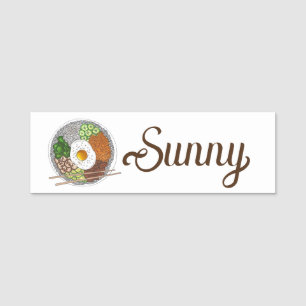 Bibimbap Korean Food Cooking Restaurant Chef Name Tag