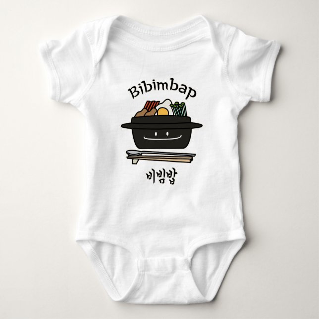 Bibimbap Korean rice bowl namul vegetables egg Baby Bodysuit (Front)