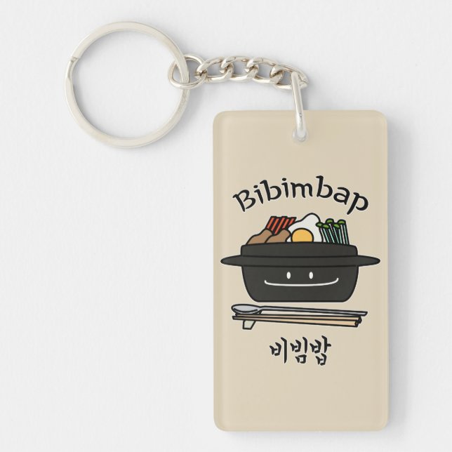 Bibimbap Korean rice bowl namul vegetables egg Key Ring (Front)