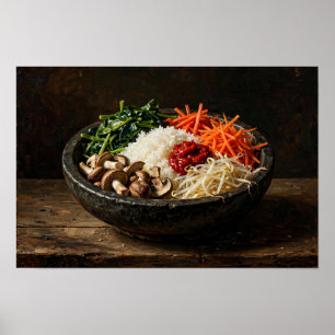 Bibimbap Still Life Oil Painting Poster