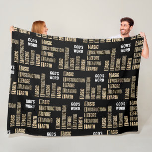BIBLE Basic Instruction Before Leaving Earth  Fleece Blanket