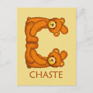 Bible Bears ~ Chaste Scripture ~ Flashcard Postcard