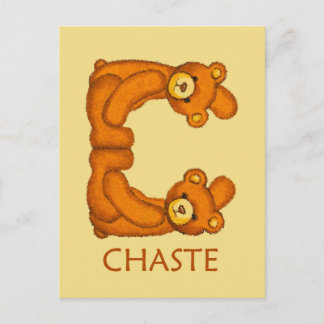 Bible Bears ~ Chaste Scripture ~ Flashcard Postcard