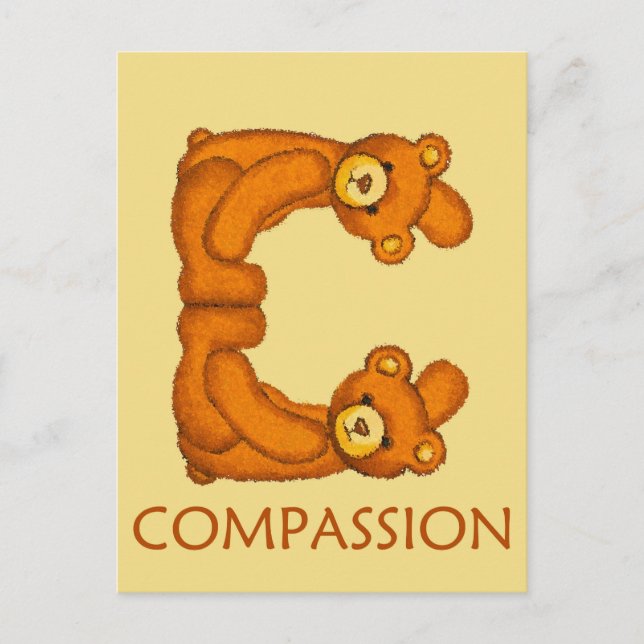 Bible Bears ~ Compassion Scripture ~ Flashcards Postcard (Front)